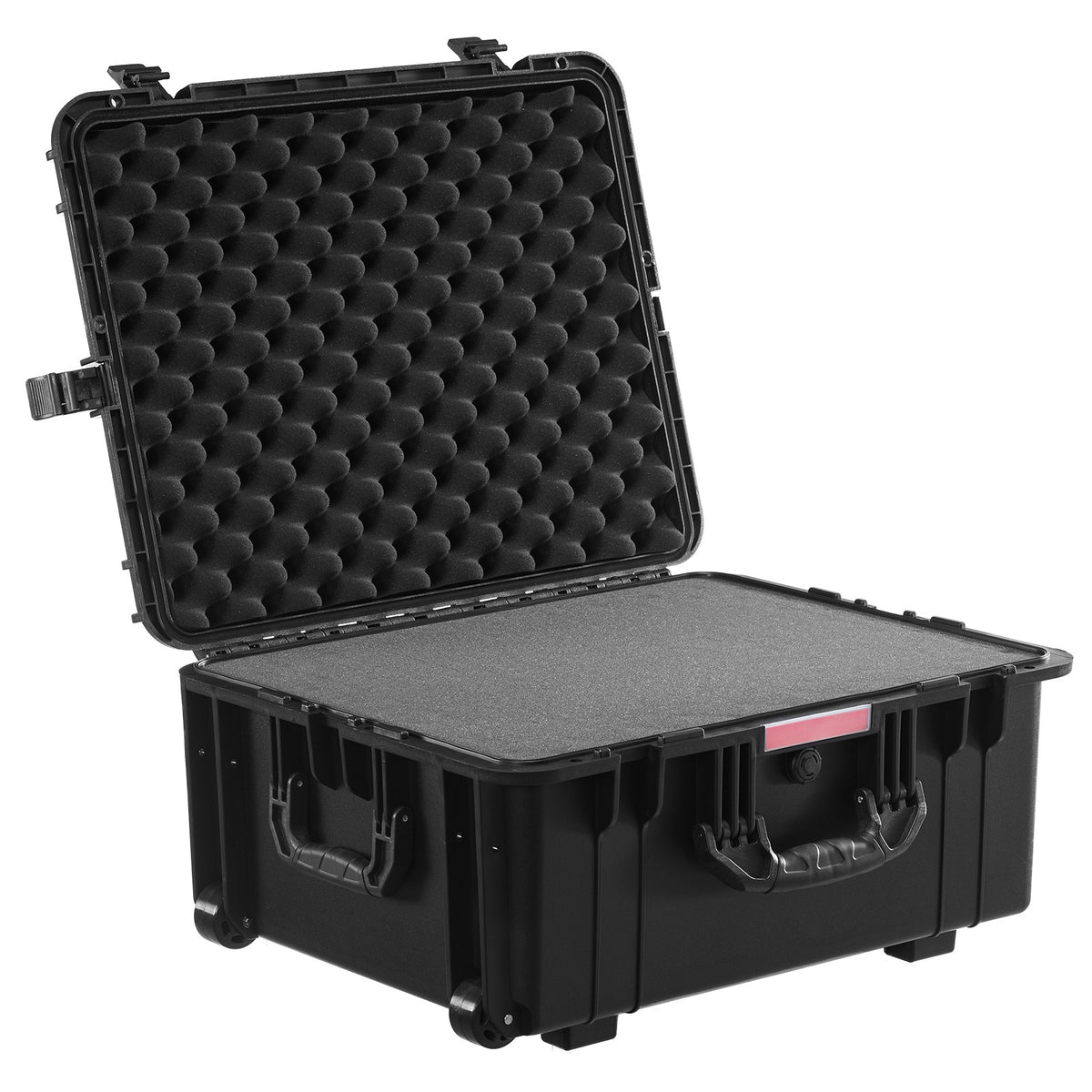 Weatherproof Hard Case with Wheels & Retractable Handle 3.5 Cu Ft Black