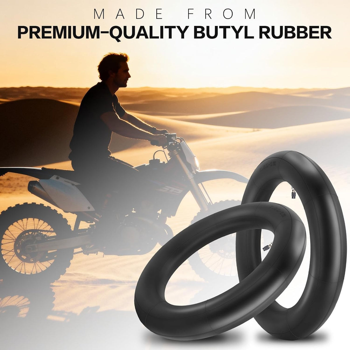 2-Pack 3.00-12 Inch Dirt Bike Inner Tubes for 80/100-12 Tires - Universal Fit