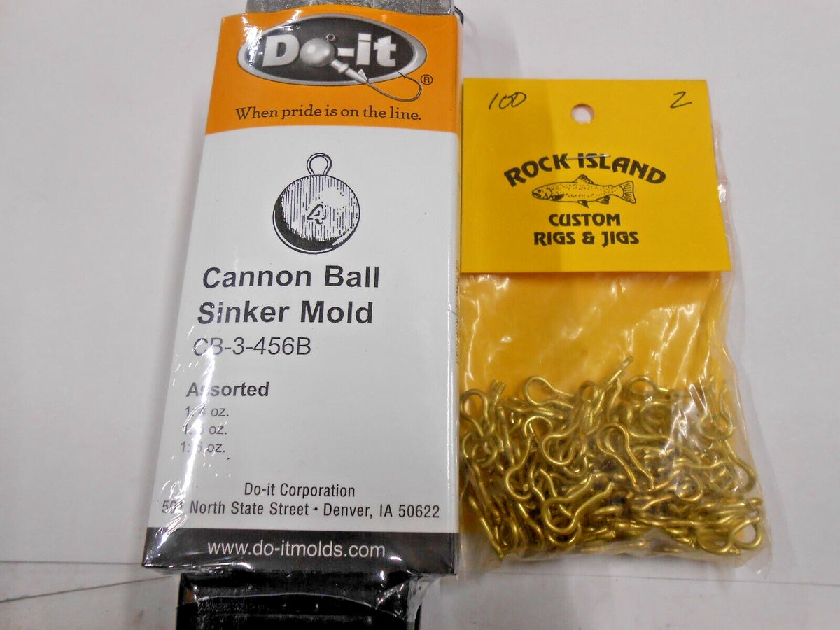 Cannon Ball Sinker Mold Set - 4, 5, 6 oz with Brass Eyes - Do-It Model 3186