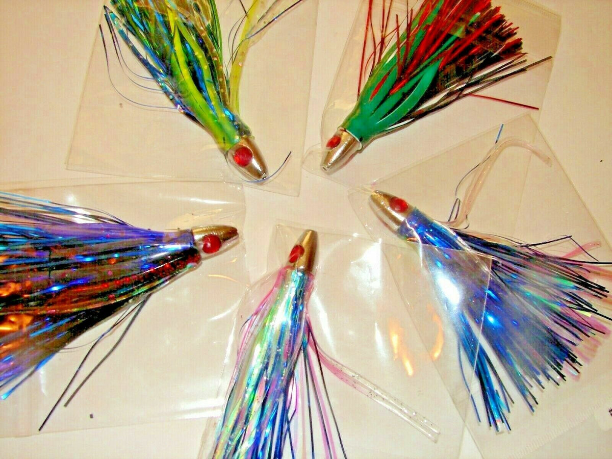 Saltwater Trolling Fishing Lure Set - Big Game Offshore Fish Baits (5 Pack)