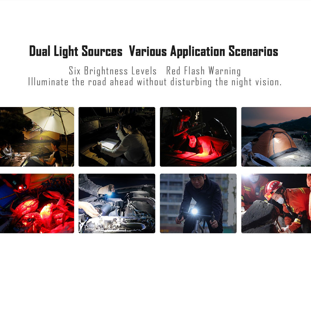 IMAlent BL70 6000 Lumen Rechargeable LED Flashlight with Dual White & Red Light