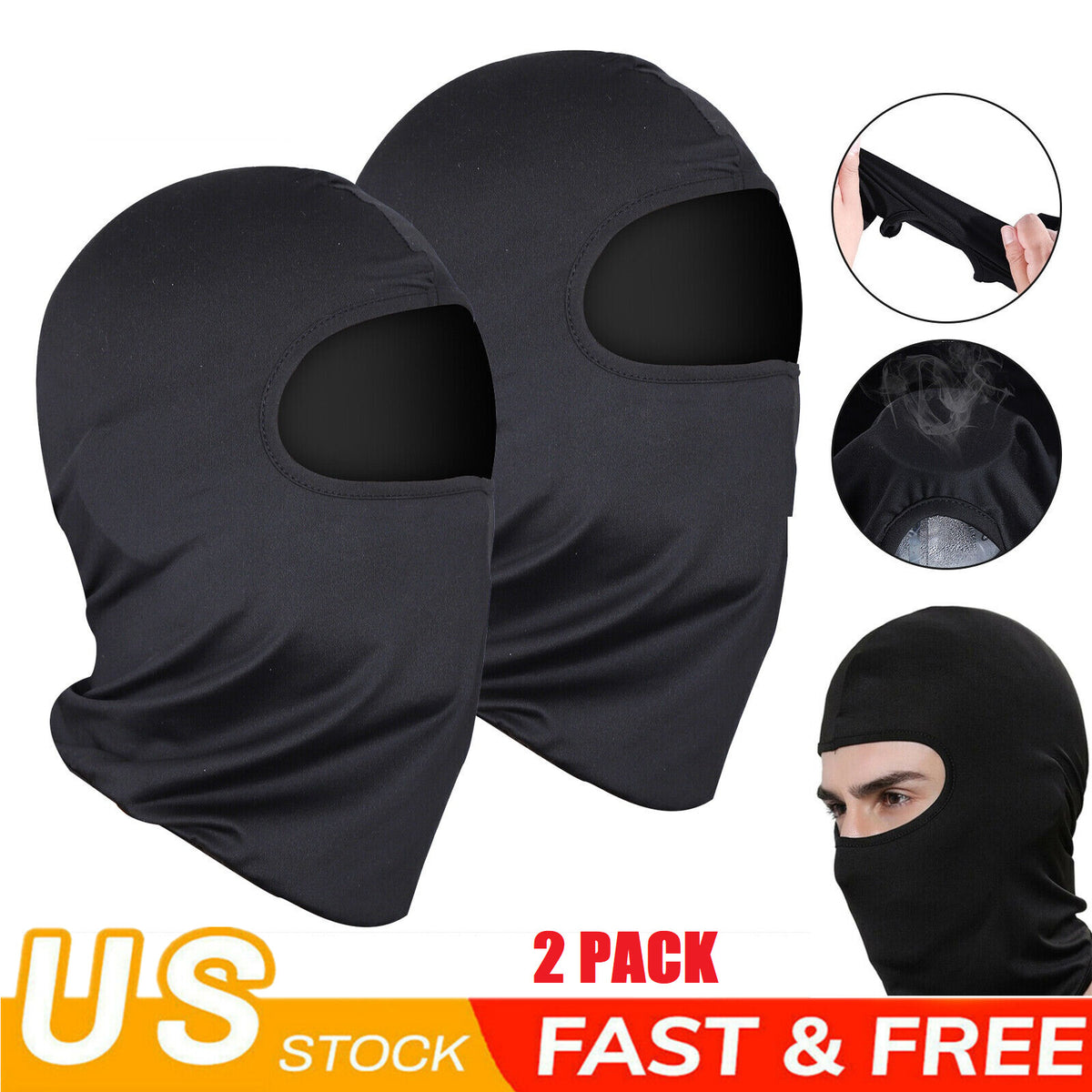 Men's Full Face Mask Balaclava Winter Neck Gaiter for Motorcycle Skiing