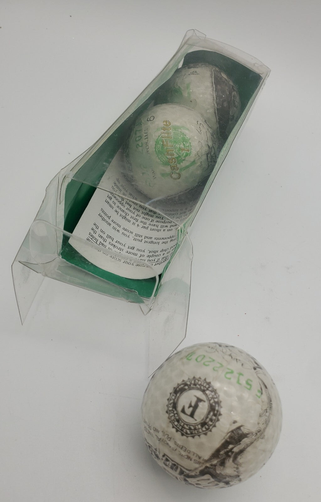 Golf Money Ball Set with US Mint Condition $100 Bills - Fun Golf Gift