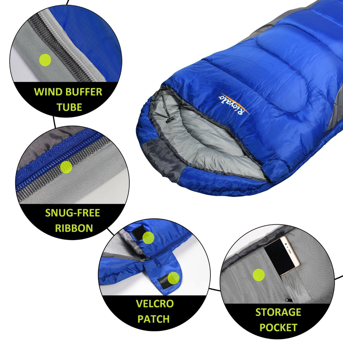 Zero Degree Winter Sleeping Bag for Camping & Hiking - Waterproof, Big & Tall