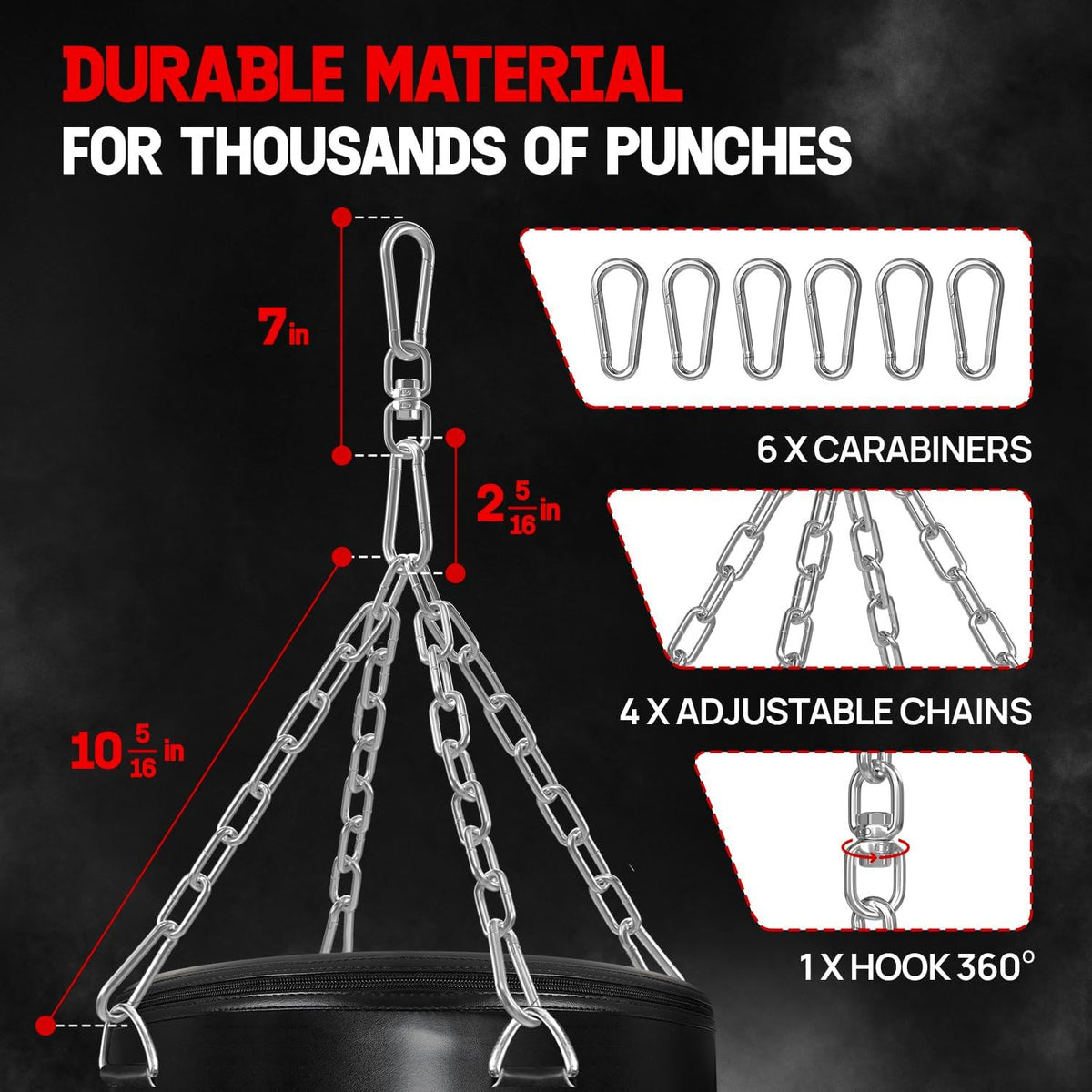 Heavy Duty Punching Bag Hanger with Spring Supports Up to 150 lbs