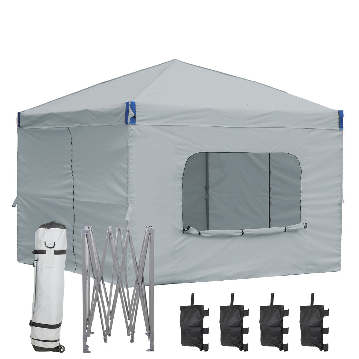 Portable Pop Up Canopy Tent with Sidewalls - 10x10 or 12x12 ft Shade Shelter with Stakes & Bag