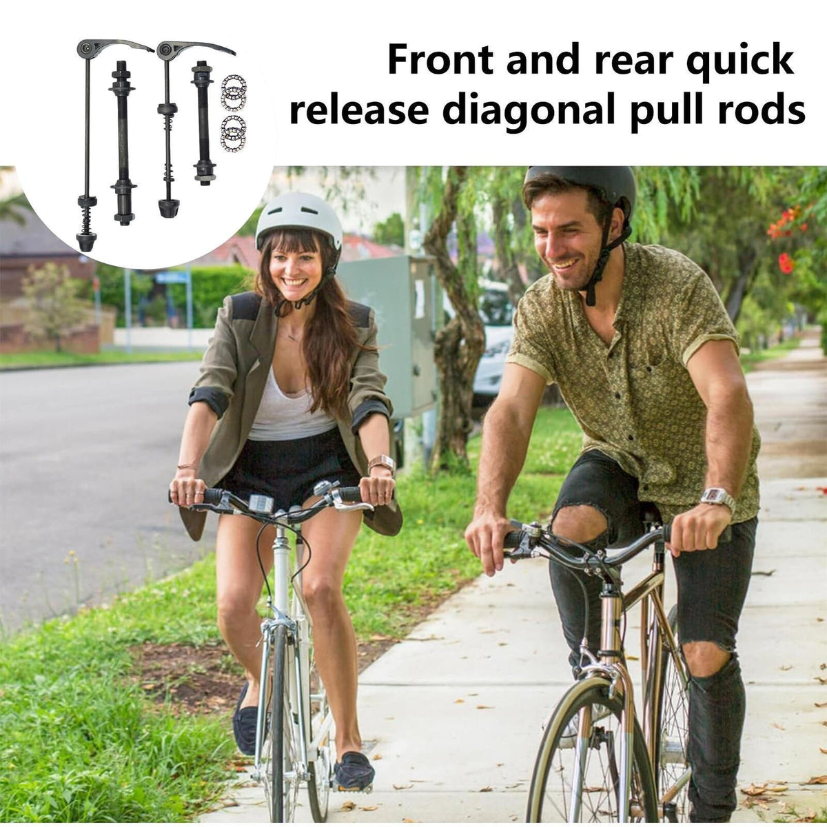 Steel Bicycle Hub Bearings and Quick Release Skewer Set - Front & Rear