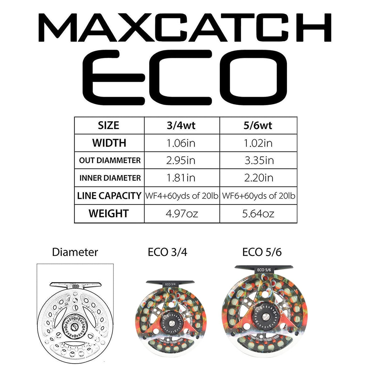 Large Arbor Fly Fishing Reel 3/4wt 5/6wt 7/8wt with Pre-Loaded Line - Durable Aluminum