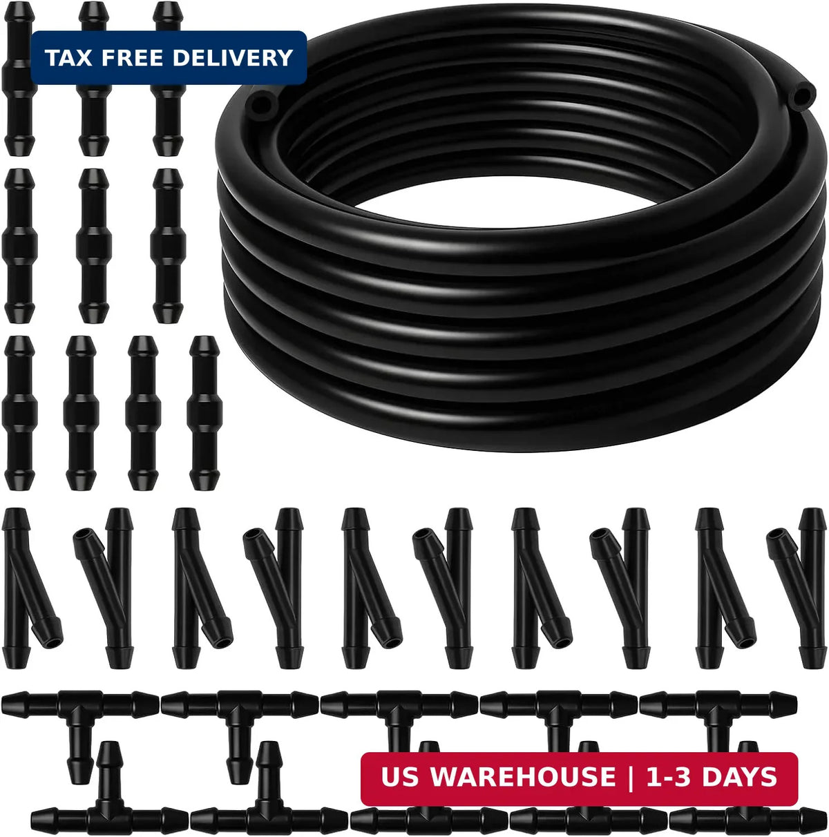 Windshield Washer Hose Kit 4M Rubber Tubing with 30 Connectors for Auto Repair