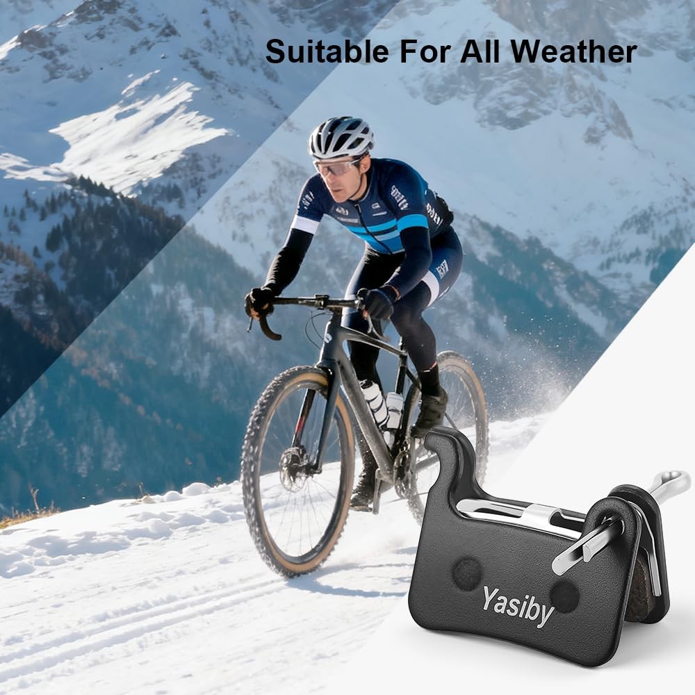 Bike Brake Pads Resin Semi-Metal Disc Brake Pads for E-Bikes - 4 Pairs