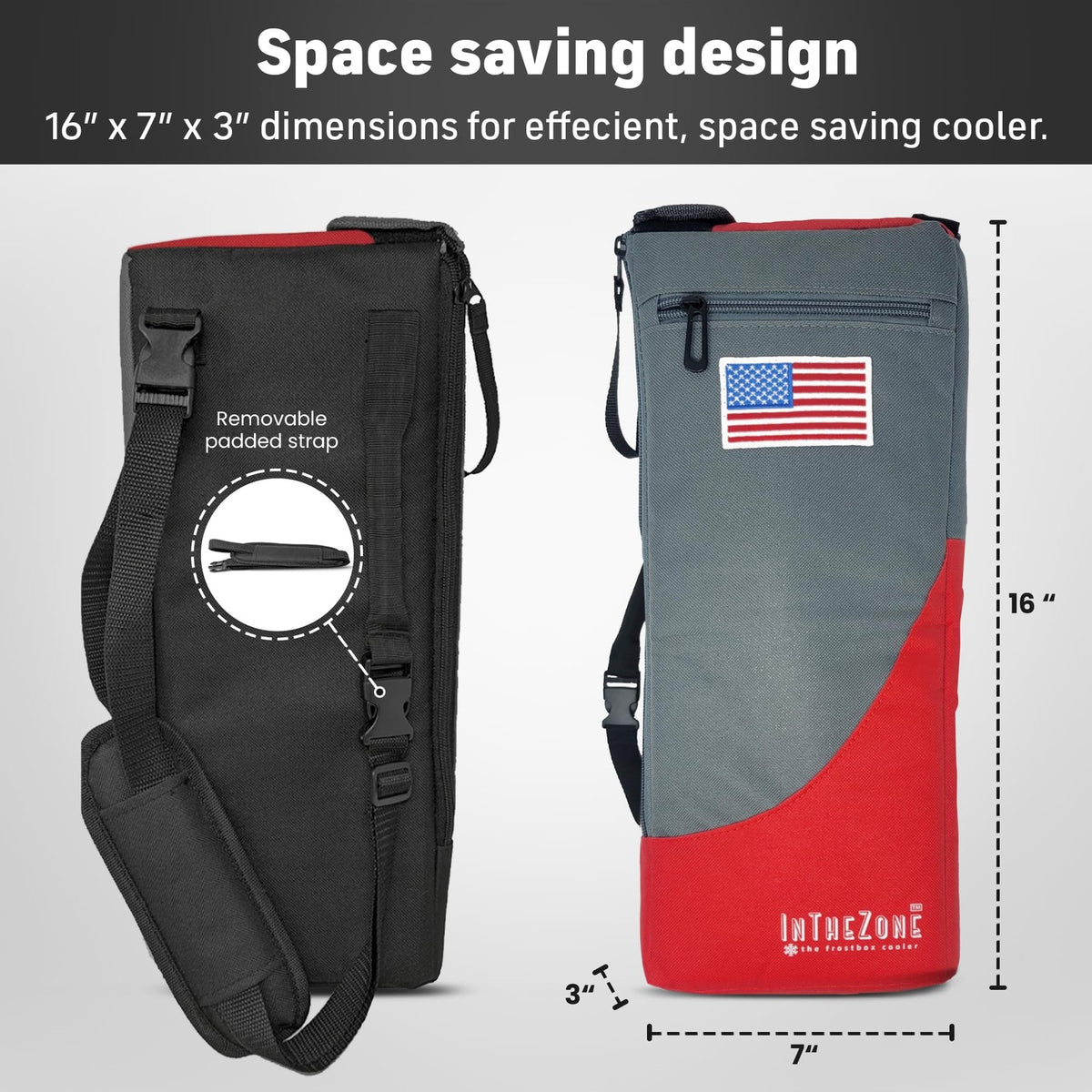 Insulated Golf Cooler Bag with Ice Pack - Slim, Reusable, Keeps Drinks Cold