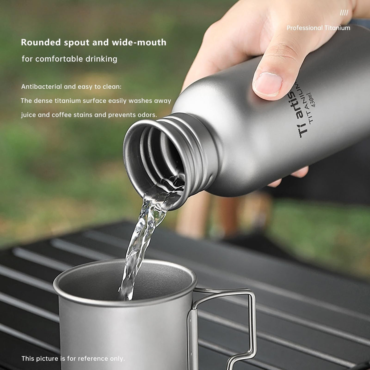 Ultralight Titanium Water Bottle 750ml Leakproof Camping Hydration