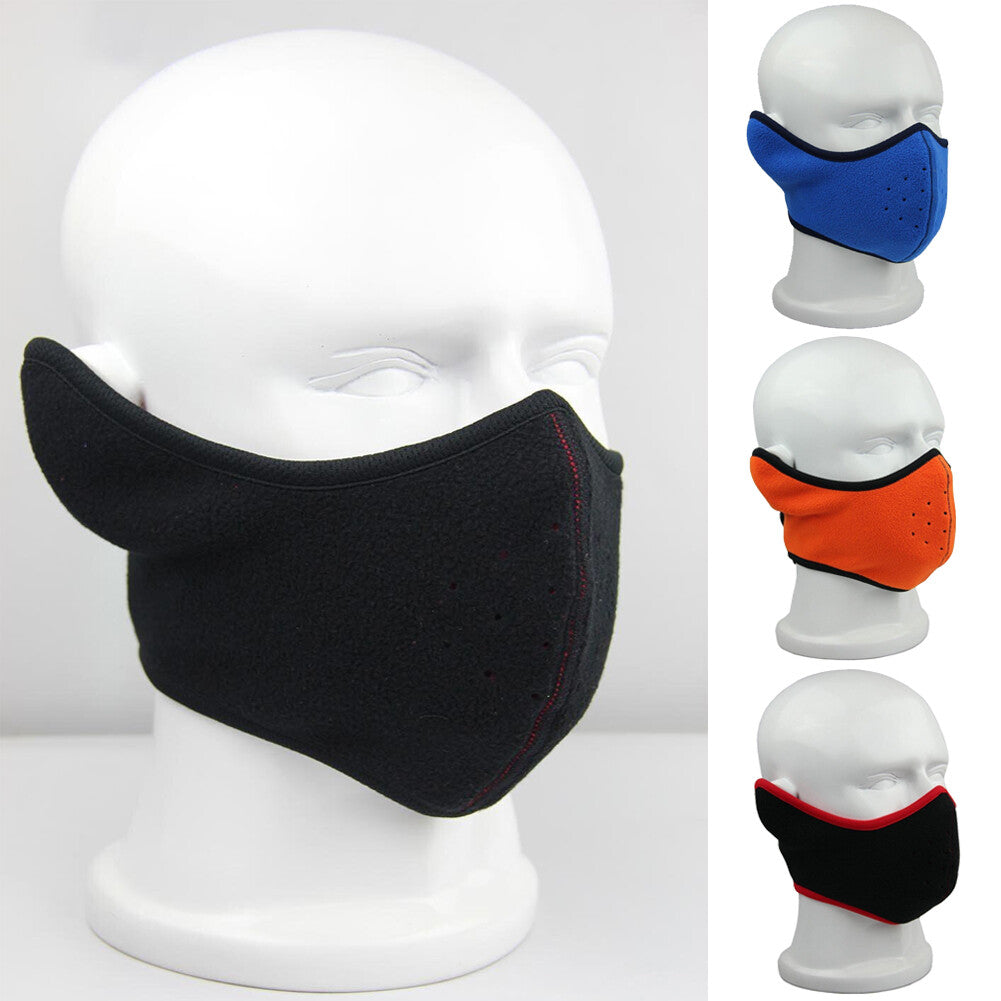 Winter Fleece Half Face Mask Windproof Ski Motorcycle Balaclava Ear Warmer