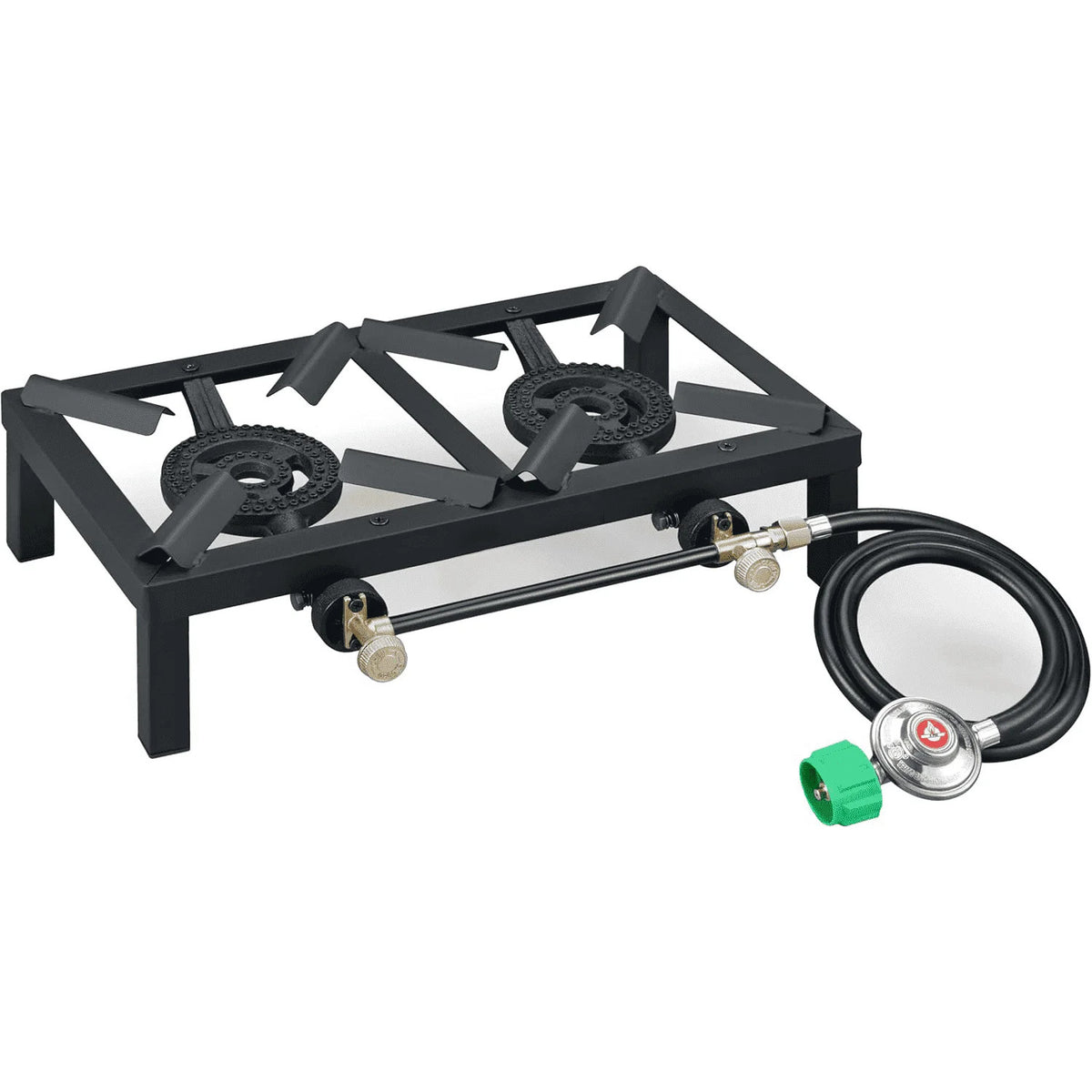 Dual Propane Gas Burner - High-Pressure Outdoor Camping Stove with Leak-Proof System