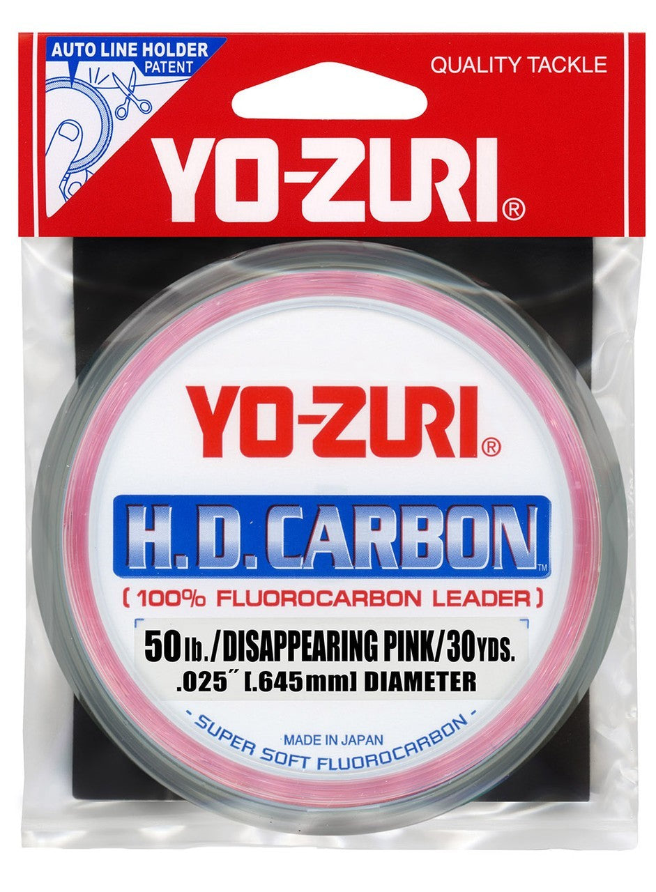 Yo-Zuri HD Fluorocarbon Leader Line Disappearing Pink 30 Yards - Multiple Strengths