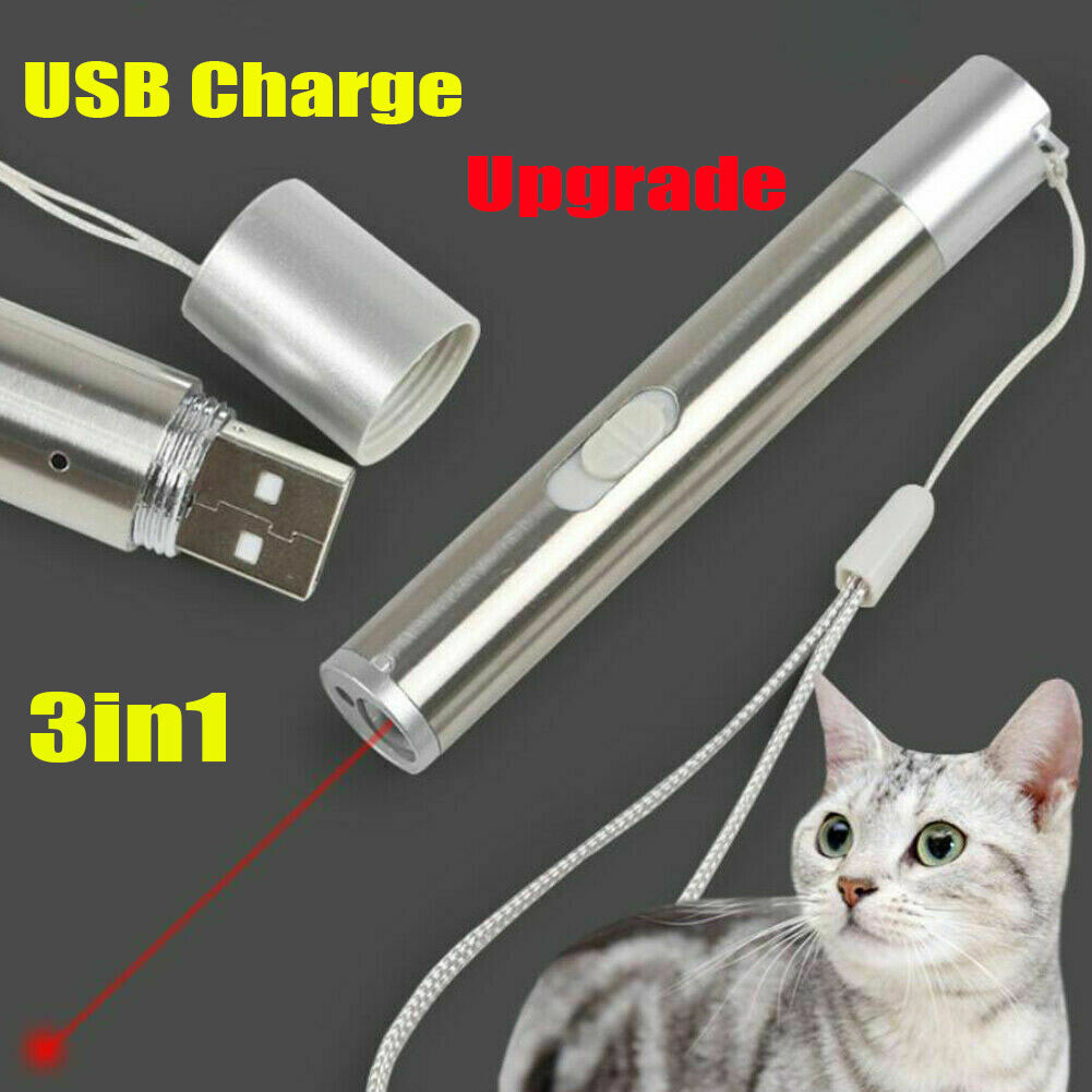2PCS USB Rechargeable Laser Pointer Pen for Pets and Presentations