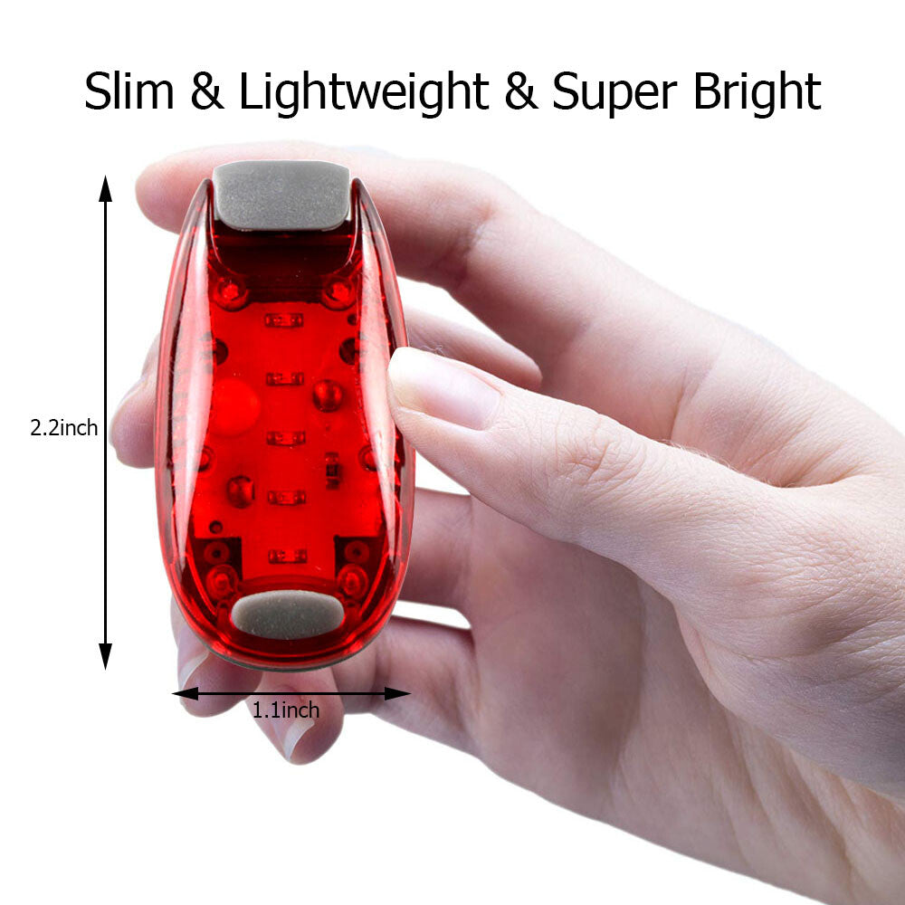 2 Pack LED Safety Clip-On Lights for Cycling, Running & Night Visibility
