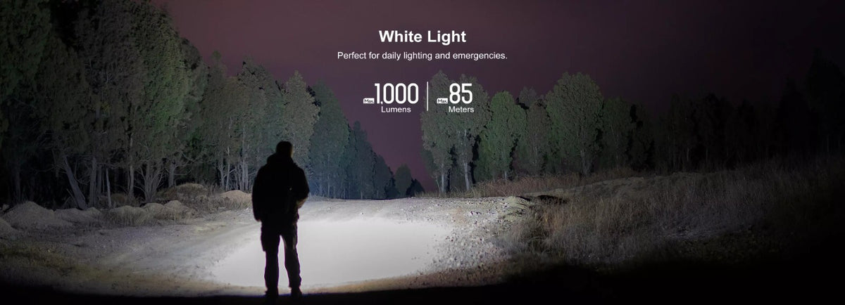 LED Flashlight with UV & White Light - 1000 Lumens, Multi-Color Options