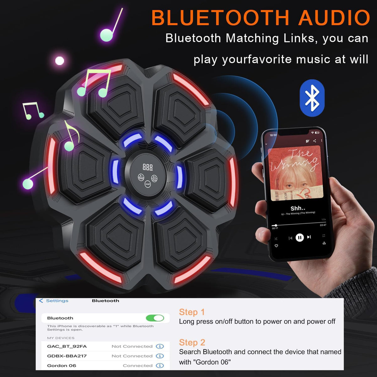 Smart Boxing Machine with Punch Speed & Rhythm Training for Kids & Adults