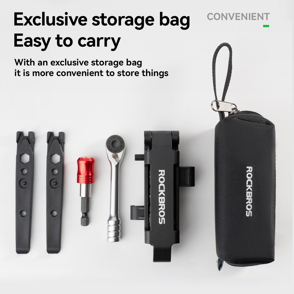 Bike Repair Tool Set with Magnetic Wrench and Portable Storage Bag