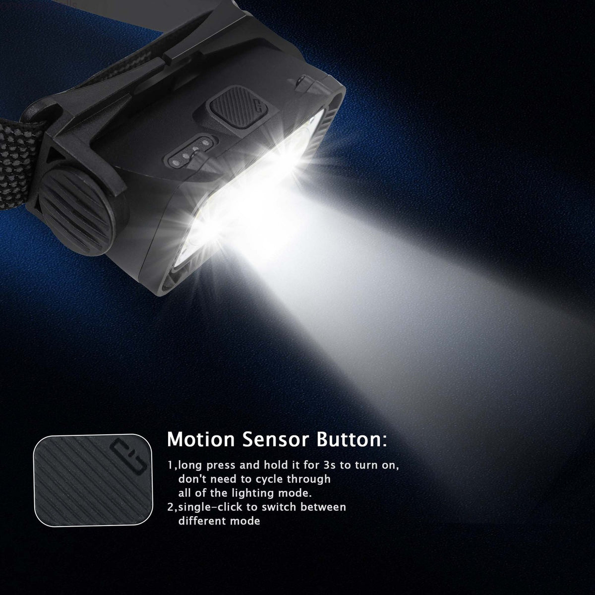 Rechargeable LED Headlamp with COB Light and Red Light for Outdoor Work