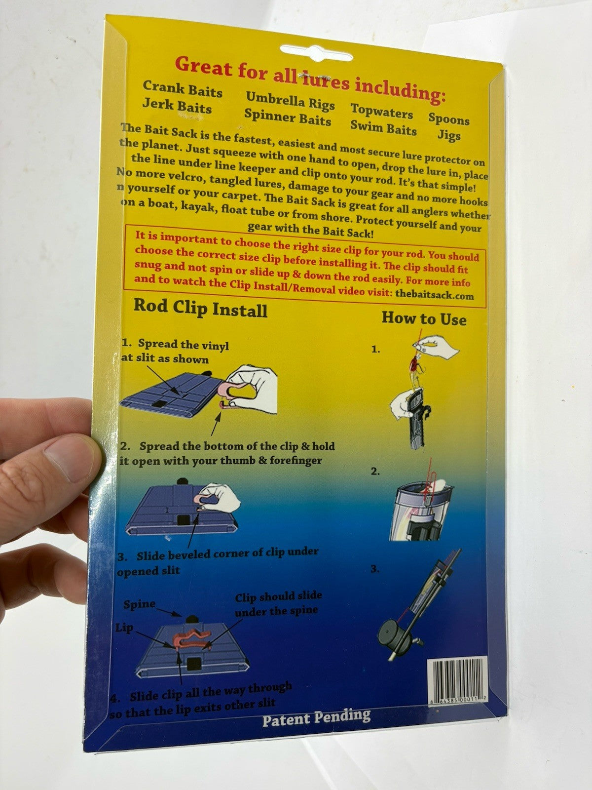 Medium Clear Protective Bait Sack for Fishing Lures with Clips