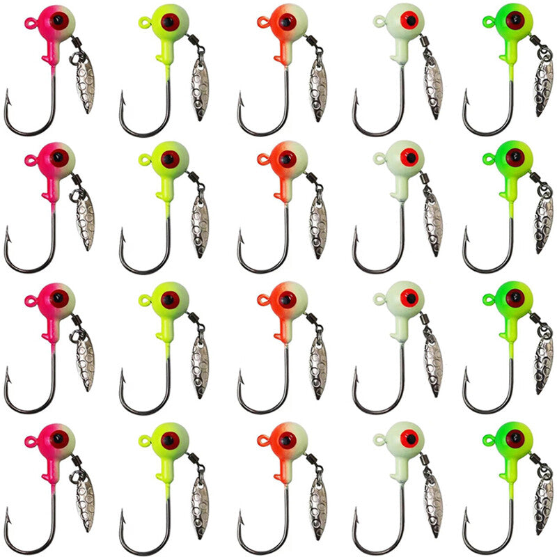 Underspin Fishing Jig Heads - Crappie & Bass Lure Hooks, Multiple Sizes