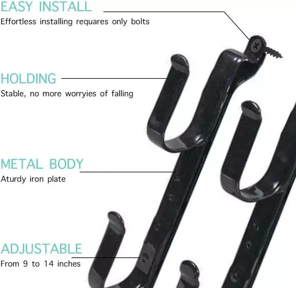 Heavy-Duty Truck Gun Rack - Versatile Black Metal Rifle & Tool Holder