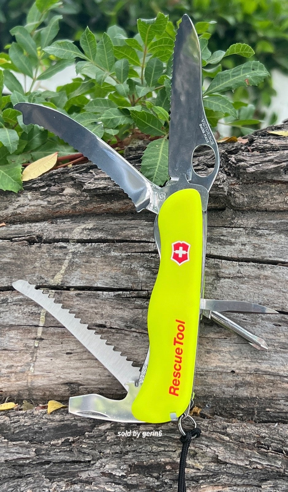 Victorinox Rescue Tool with Glow in Dark Yellow Handle, 13 Functions, with Pouch