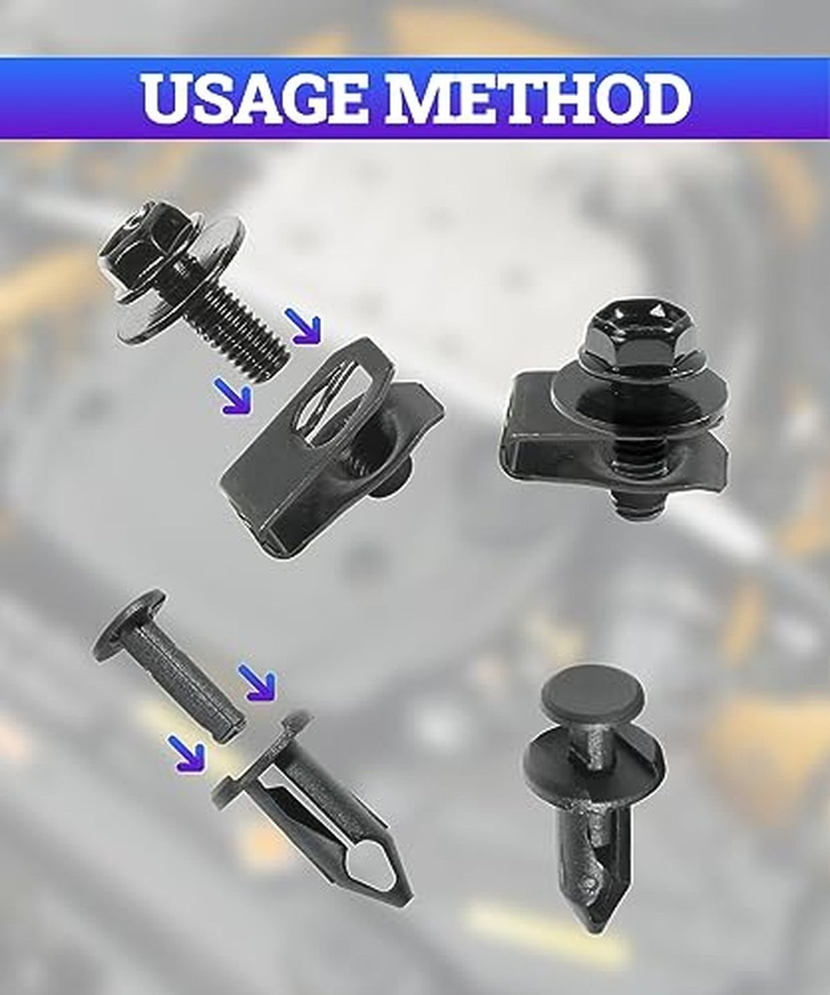Vehicle Bumper & Body Fastener Kit - 35PCS Engine Under Cover Bolts Screws