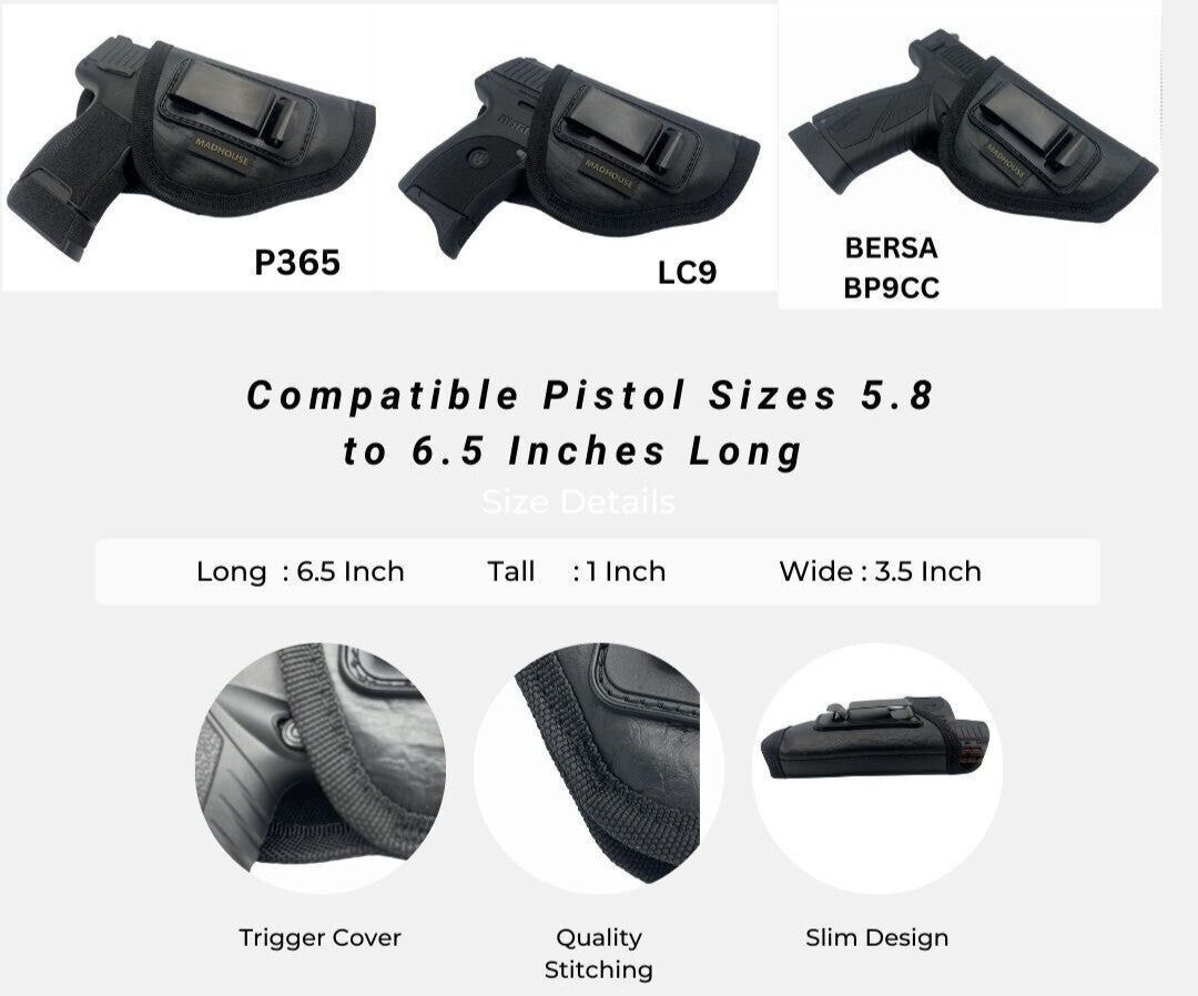 Concealed Carry Inside Waistband Gun Holster for Ruger LC9s/LC9/EC9/LC380