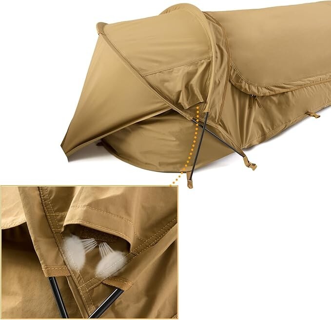 Waterproof Tactical Bivy Tent with TPU Stargazing Window - Compact, Lightweight Shelter