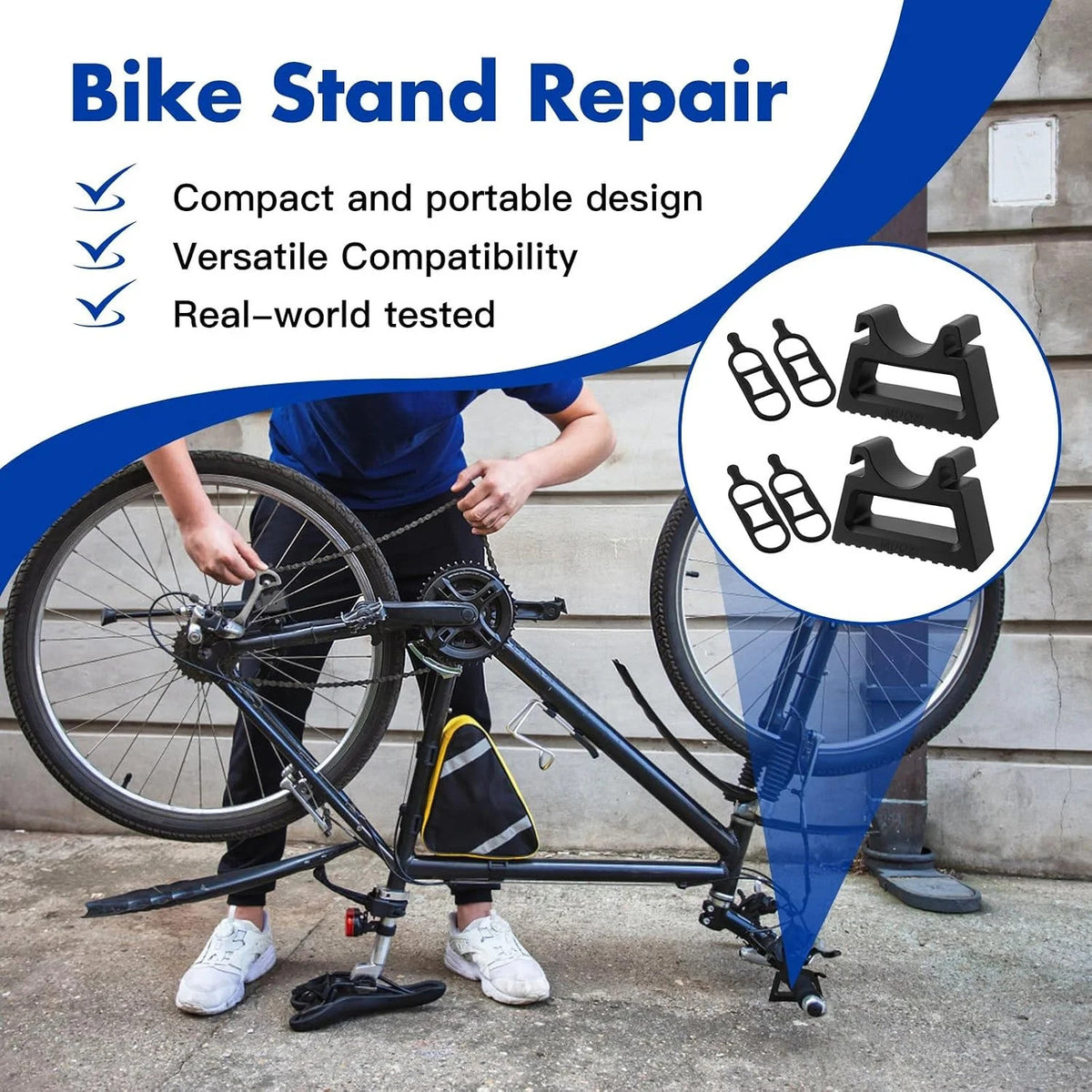 Portable Bike Repair Stand with Quick Release Handlebars Support for Mountain, Road & E-Bikes