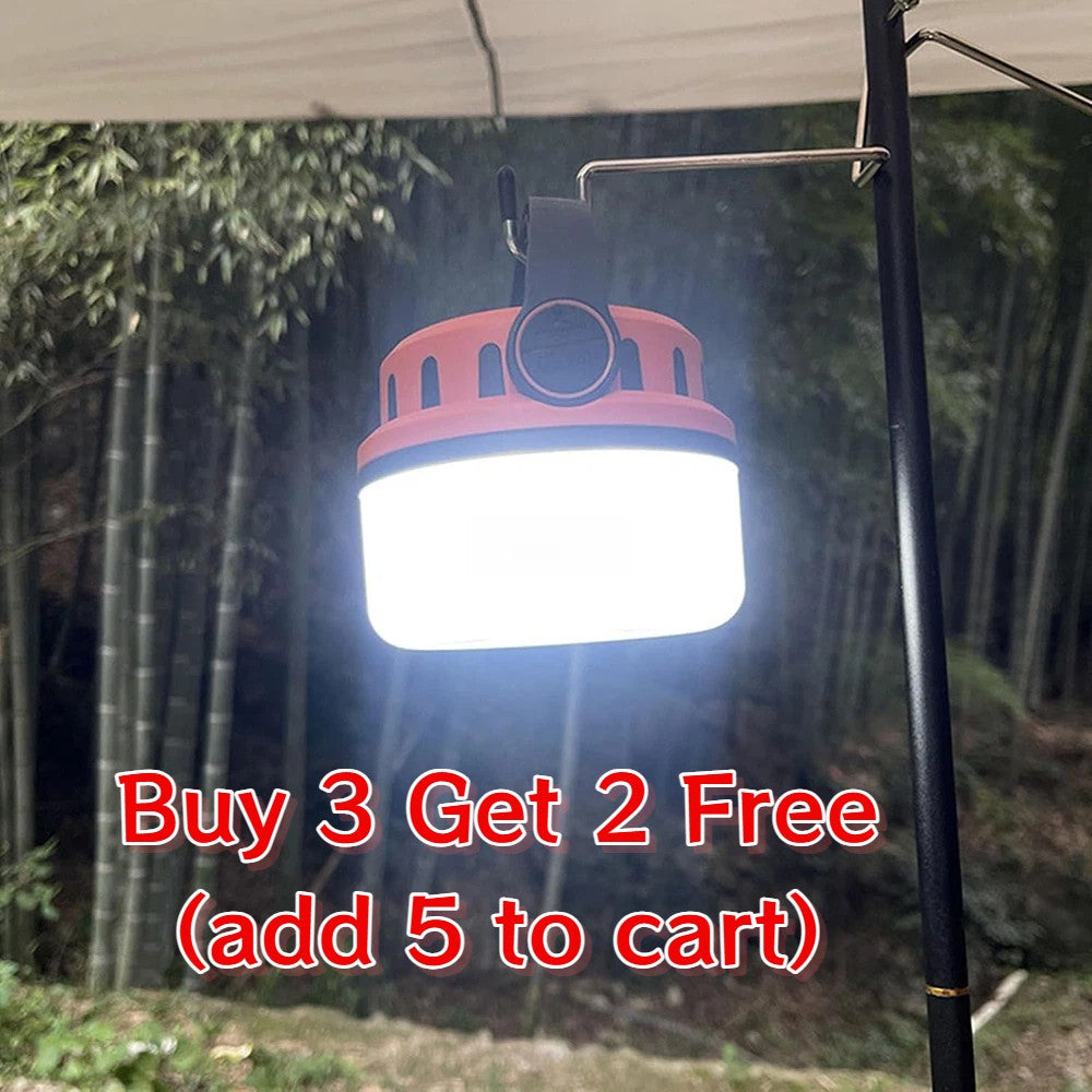 Rechargeable LED Camping Lantern with Solar Power, Waterproof & 4 Lighting Modes