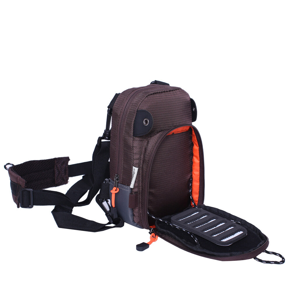 Fly Fishing Chest Bag Lightweight Waist Pack Tackle Organizer Black