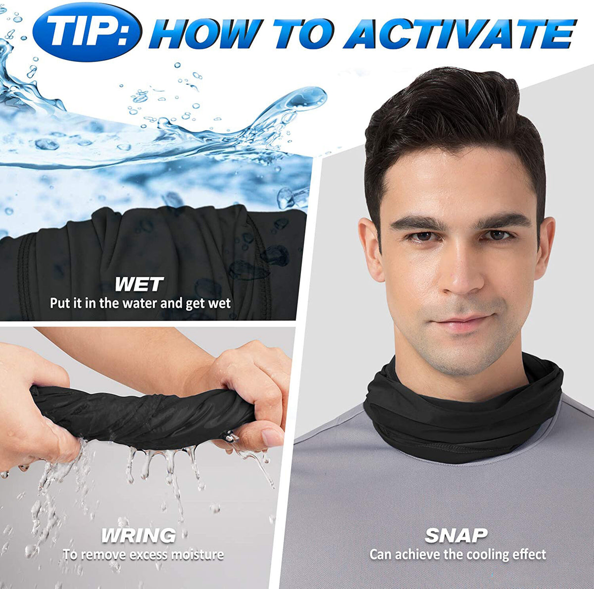 UV Protection Cooling Neck Gaiter Face Mask for Outdoor Activities