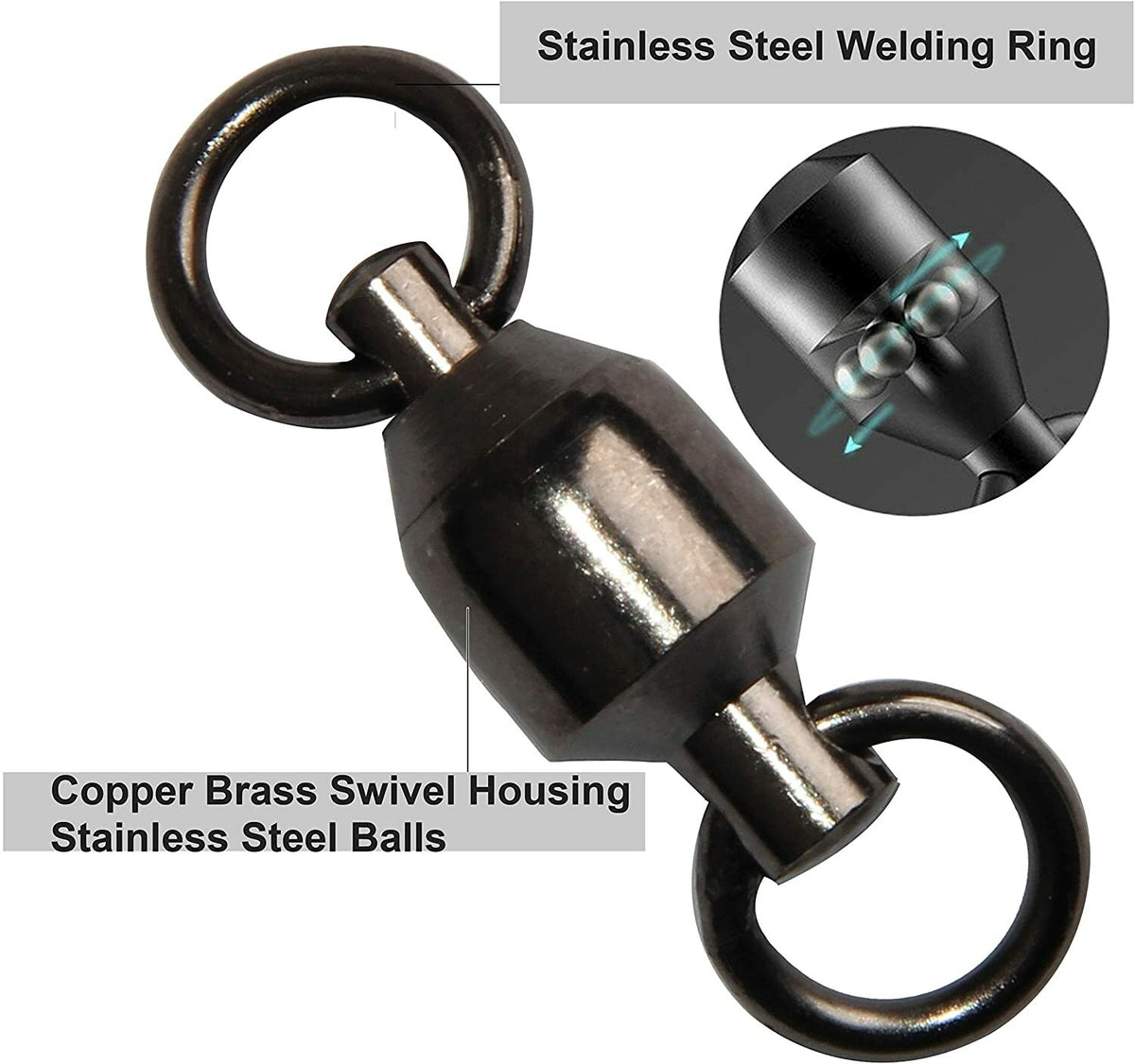 Fishing Line Swivels 20 Pack Ball Bearing Salt & Freshwater Tackle