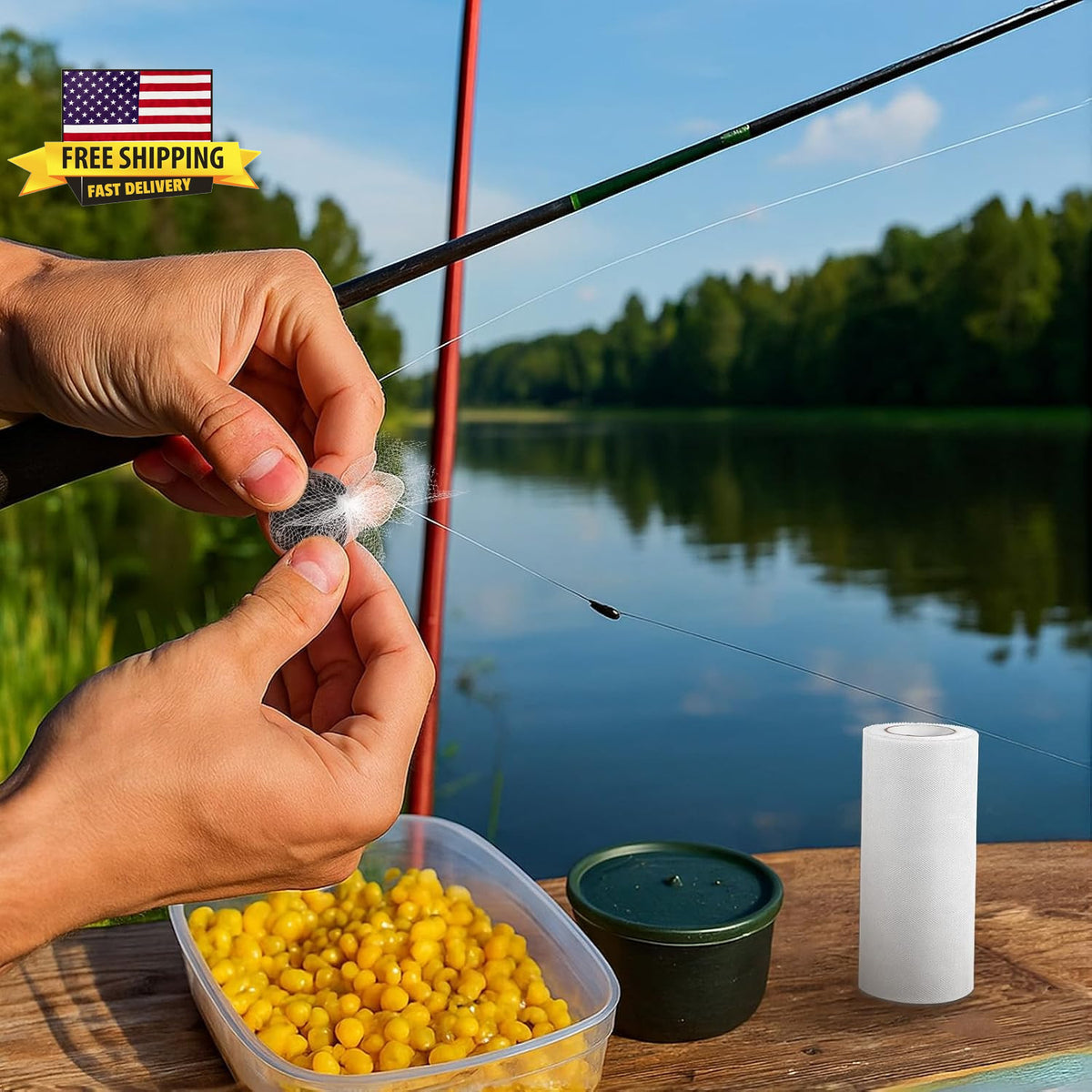 2 Rolls Fish Bait Netting Mesh for Catfish Fishing 3 Inch 72Ft Each