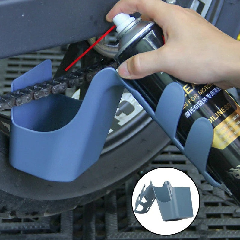 Motorcycle Chain Oil Storage Tool - Splash-Proof Lubrication Box for Bikes