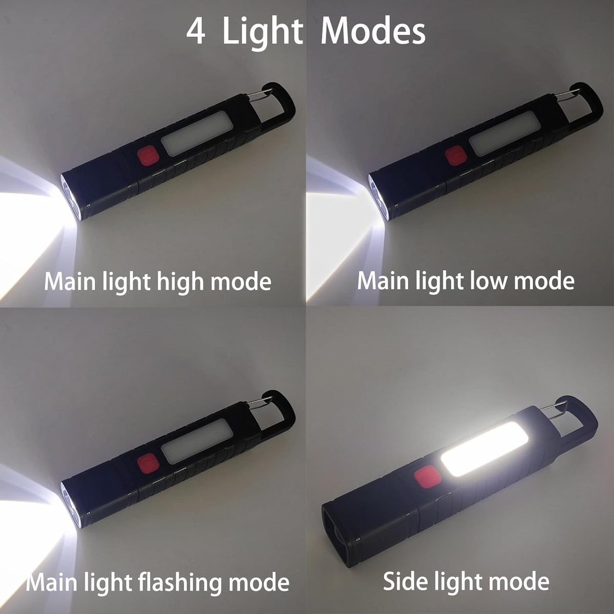 Rechargeable Solar LED Flashlight with Zoom & 4 Light Modes - High Lumens