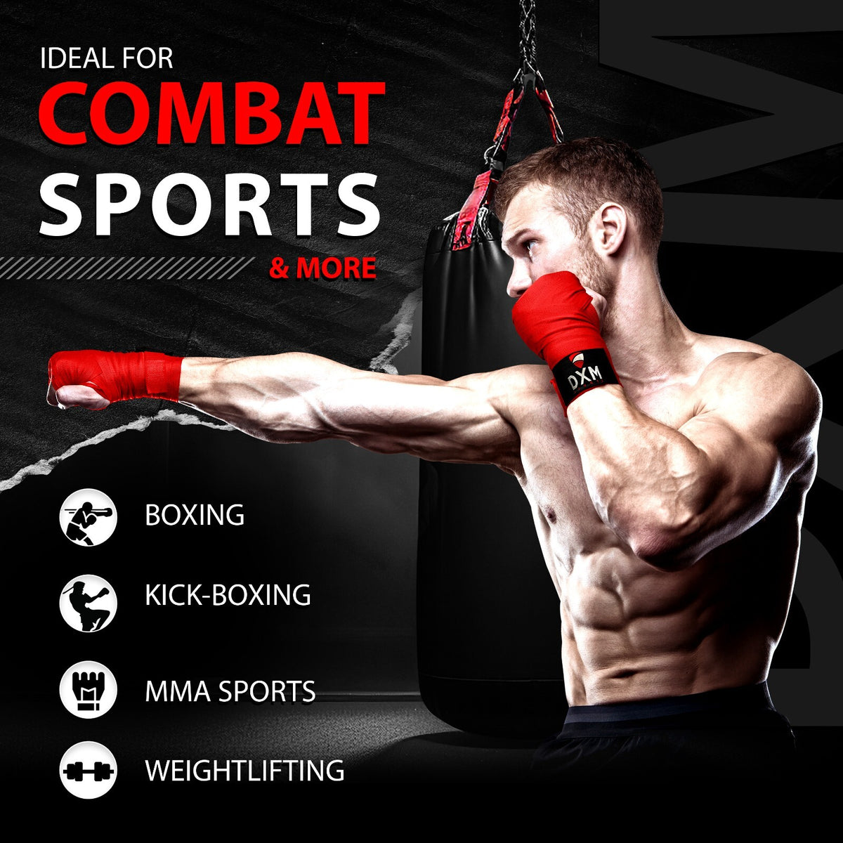 Boxing Hand Wraps MMA Wrist Support Bandages 177" for Training & Protection
