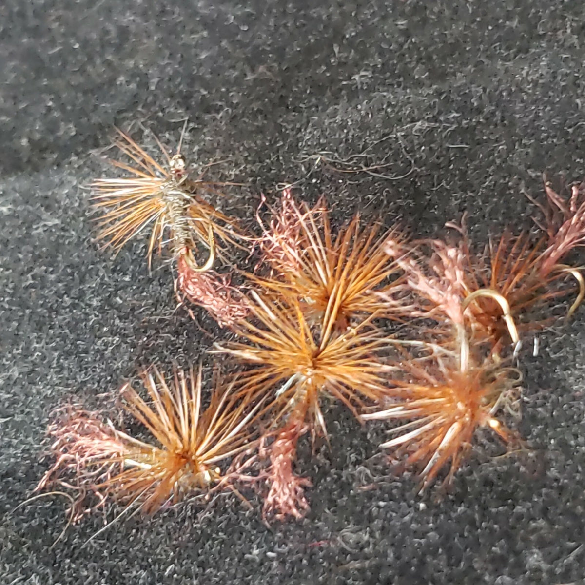 Trout Dry Fly #18 Hackle Stacker Sparkle Dun March Brown - 1/2 Dozen