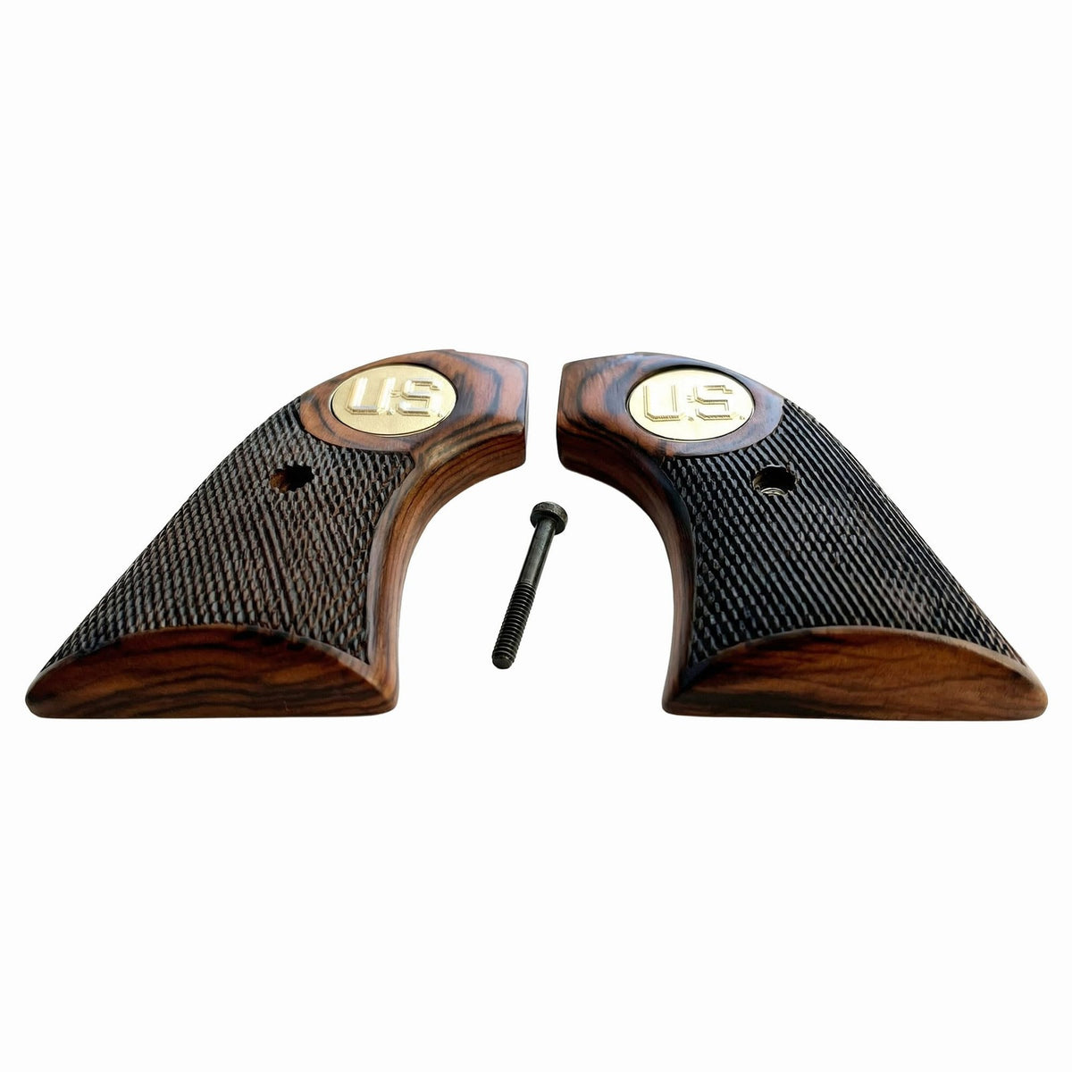 Heritage Rough Rider Checkered Rosewood Gold US Grips for .22 LR Revolvers