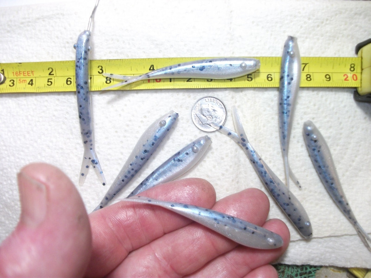 Artificial Soft Plastic Minnows for Bass and Walleye Fishing - 3" Monkey Shiner