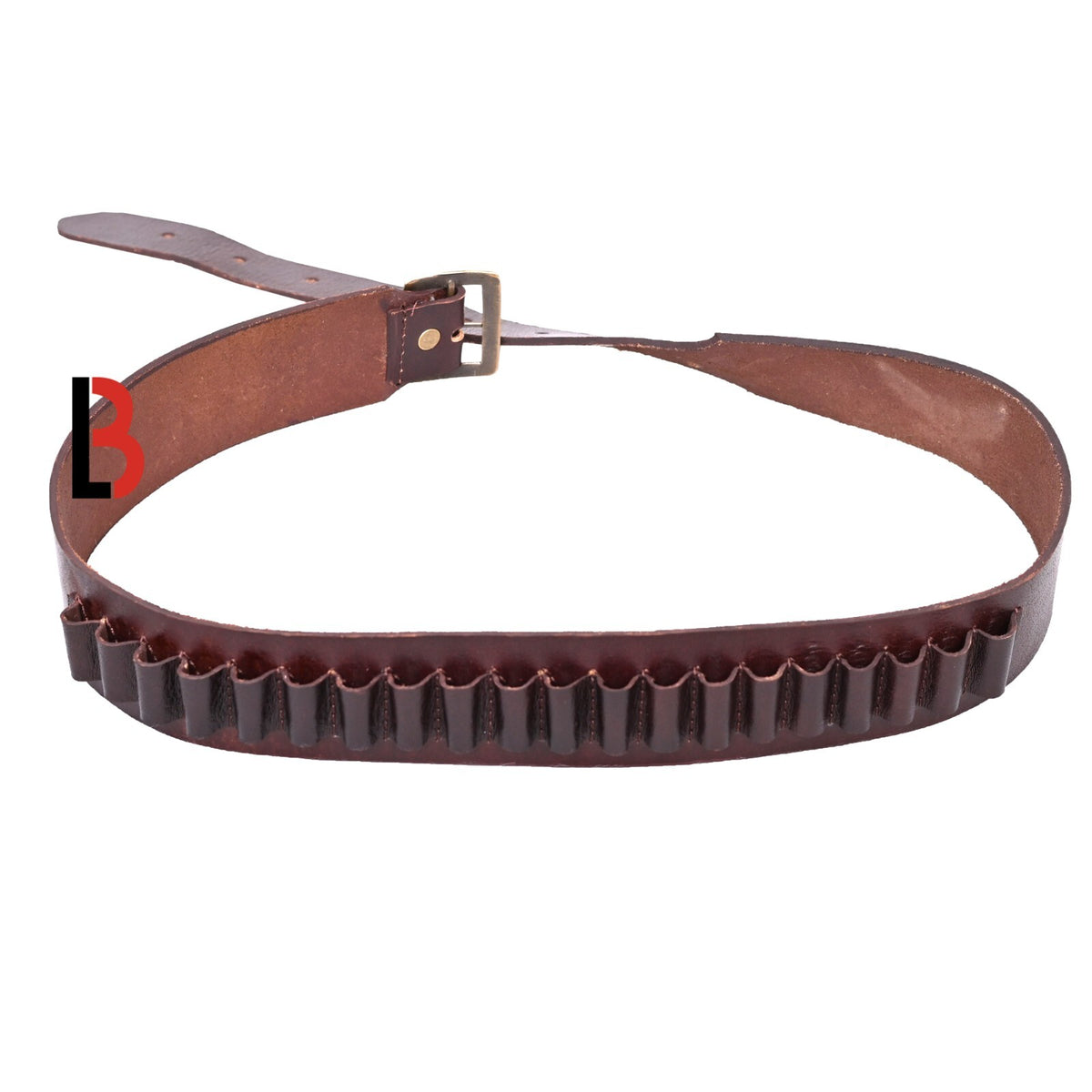 Cowhide Leather Adjustable Bandolier Cartridge Belt for 9MM and 38SPL