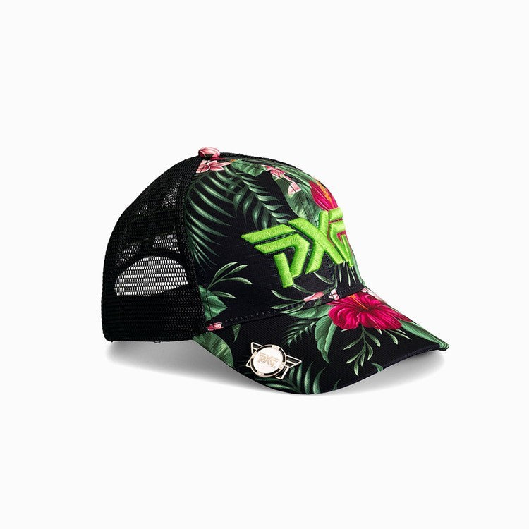 Adjustable Golf Cap with Magnetic Ball Marker Unisex Floral Design