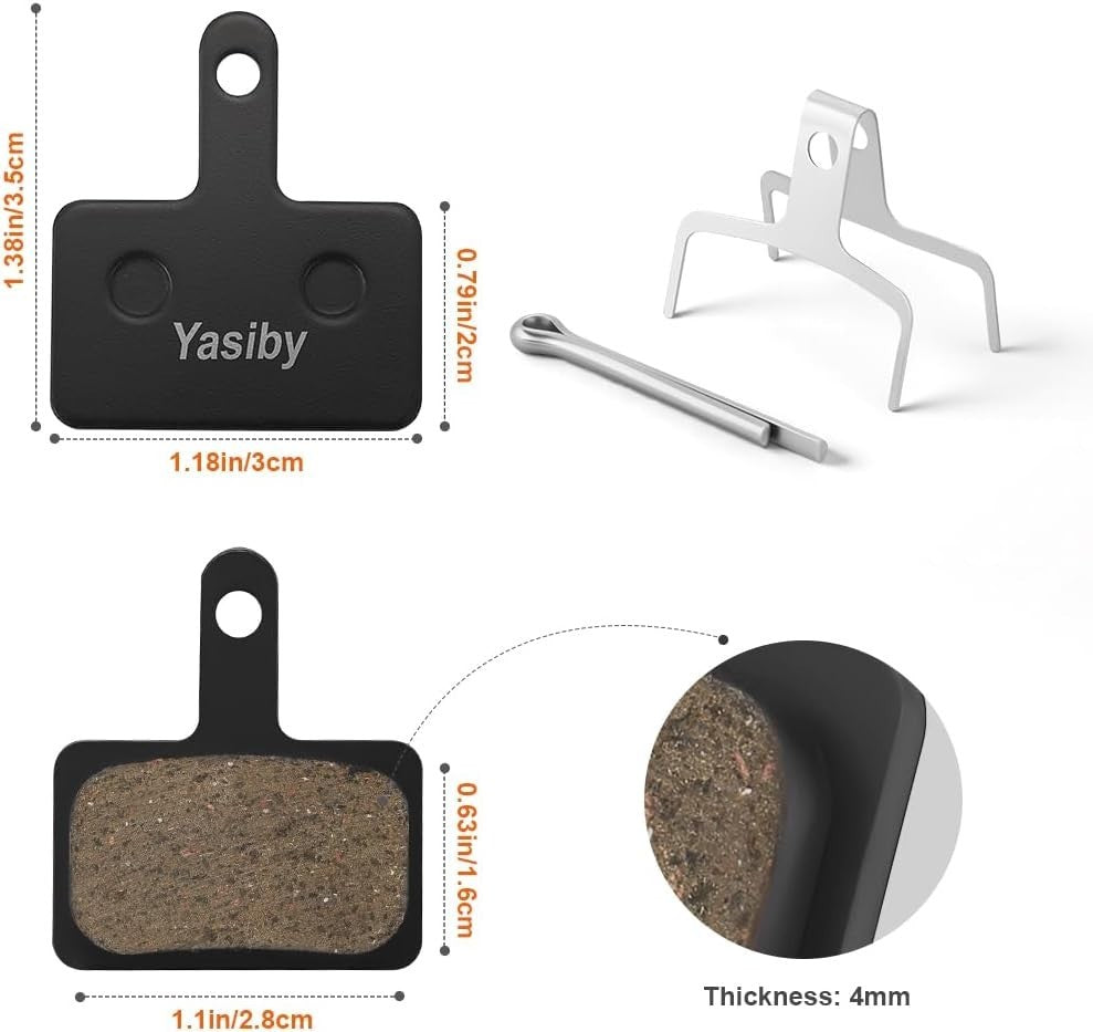 4 Pairs MTB Disc Brake Pads Set Resin & Semi-Metallic Quiet Brake Replacement Kit