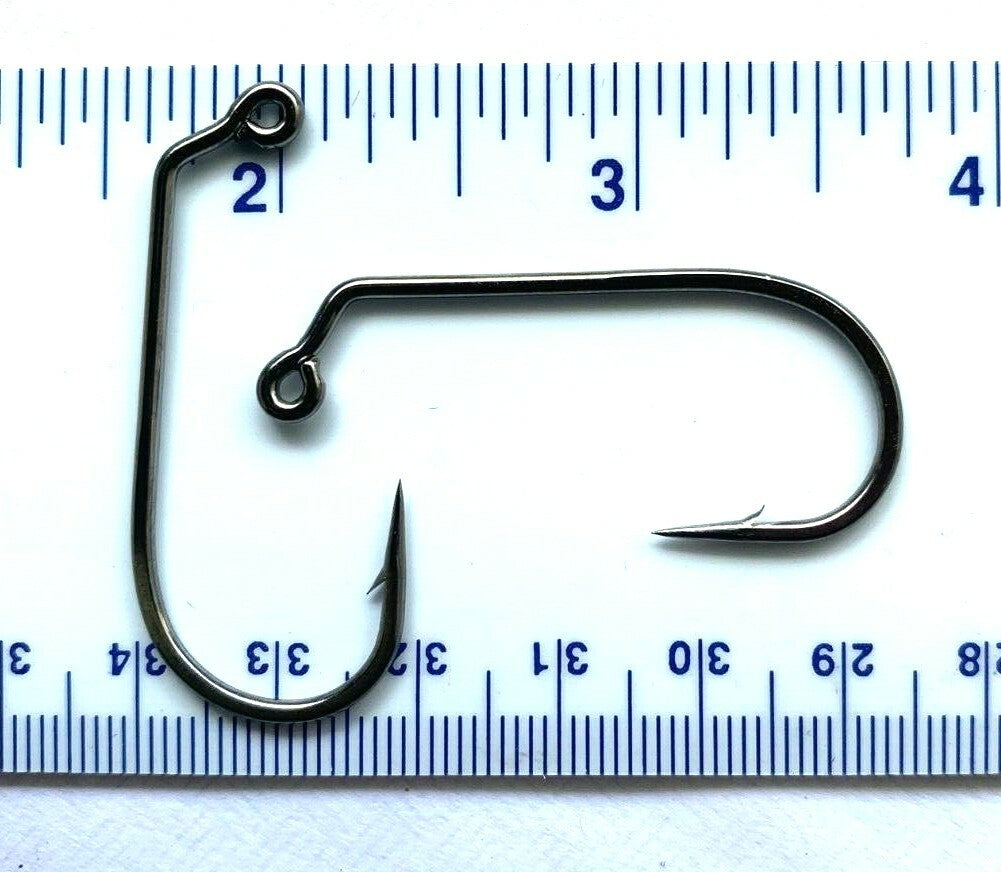 Black Nickel 2X Strength Round Bend Jig Hooks 3/0 Bulk Fishing Hooks