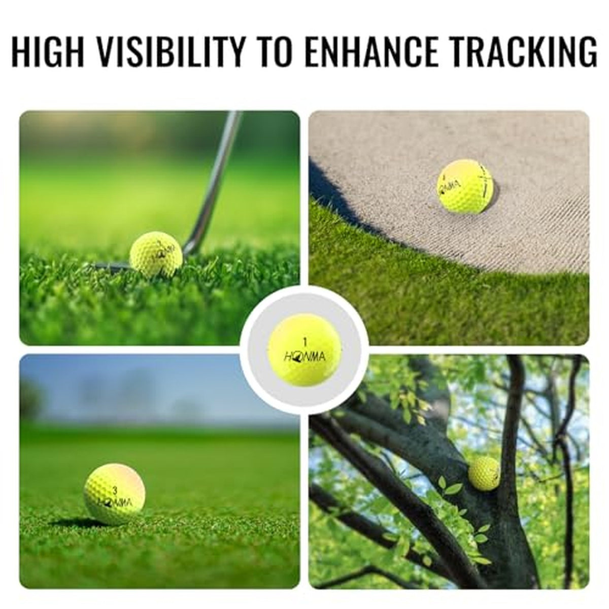 Honma D1 Distance Golf Balls - 12 Bright Yellow, Low Spin, High Speed Core