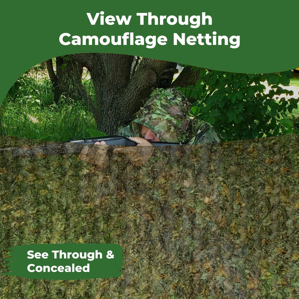 3D Leaf Camo Netting 5ft x 12ft Camouflage Mesh for Hunting & Outdoor